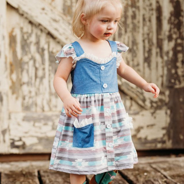 long light blue floral dress Ellery Floral Ruffle Maxi Dress  Shop American Threads Boutique