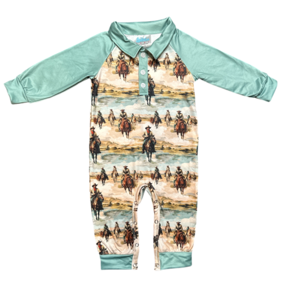 Sunrise Cowboy LS Romper, 0M-2T (Sold in pack of 8)