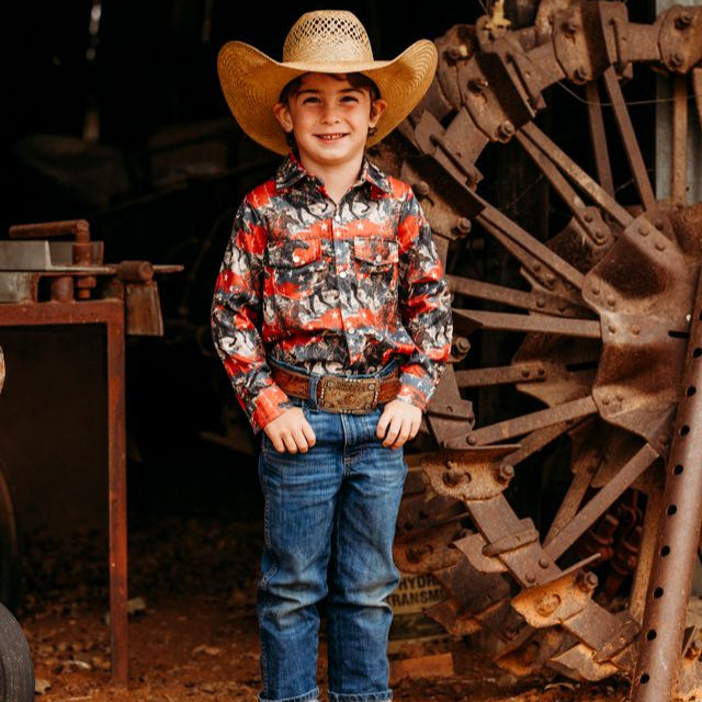 USA Cowboy LS Pearl Snap Shirt, Size 6-7 (Sold pack of 4)