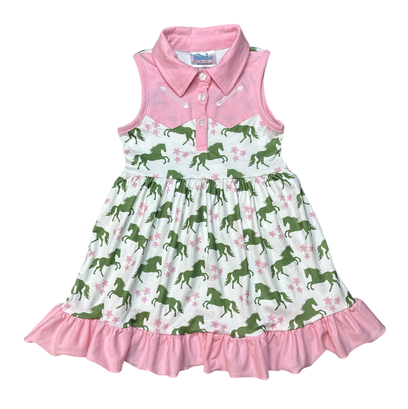 pink horse dresses Pink Running Horse Dress The Western Rose, LLC