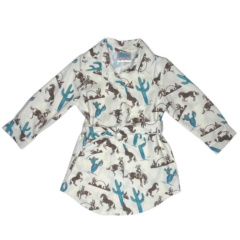 YOUTH Gettin' Western Button Up LS Dress, 8-14 (Sold pack of 8)