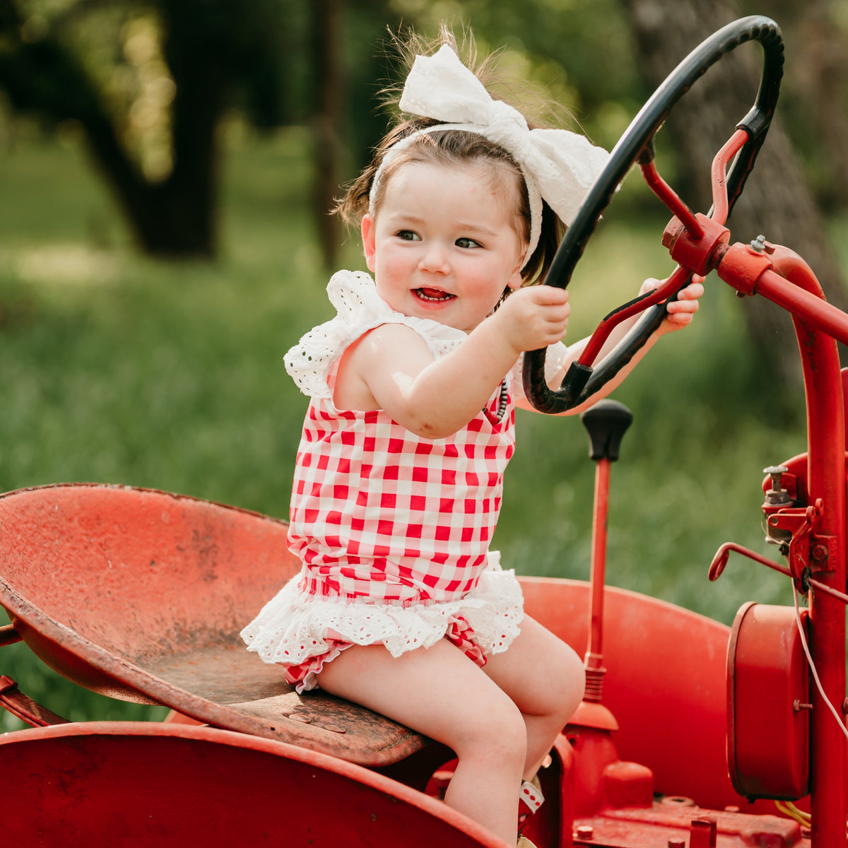 Red and White Plaid Bummers, 3-6-6-12M (Sold pack of 2)