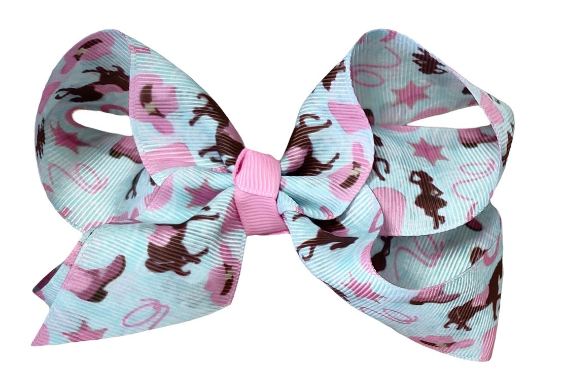 Turq Cowgirl Bow (Sold pack of 6)