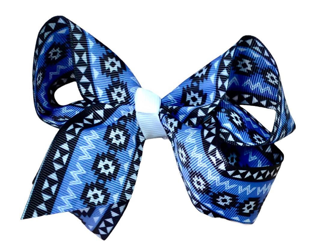 Blue Aztec Bow (Sold pack of 6)