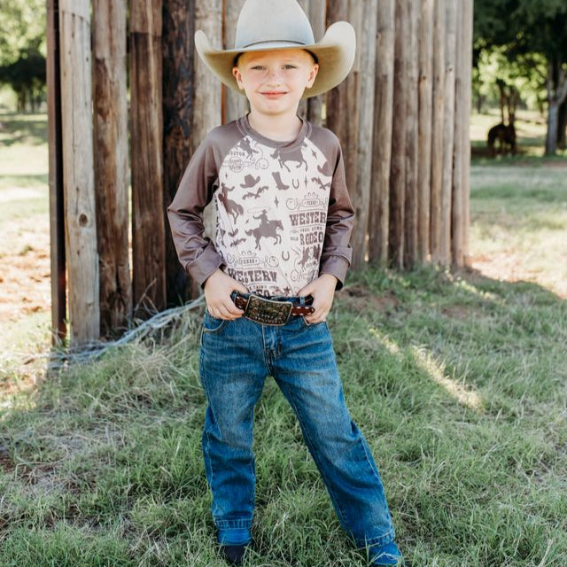 Western Rodeo LS Tee, 2T-5T (Sold pack 8)