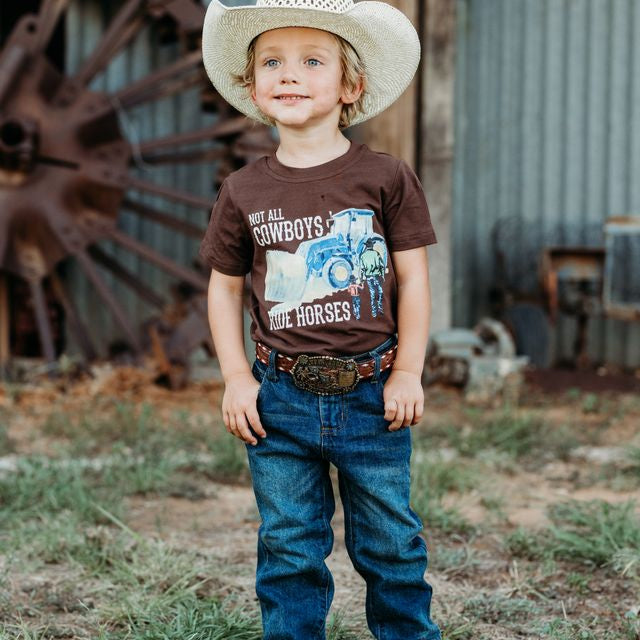 Not All Cowboy's Ride Horses Shirt, Size 6-7T (Sold pack of 4)