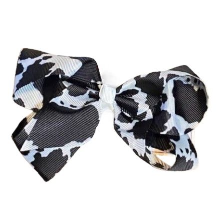 Black Cowprint Bow (Sold pack of 6)