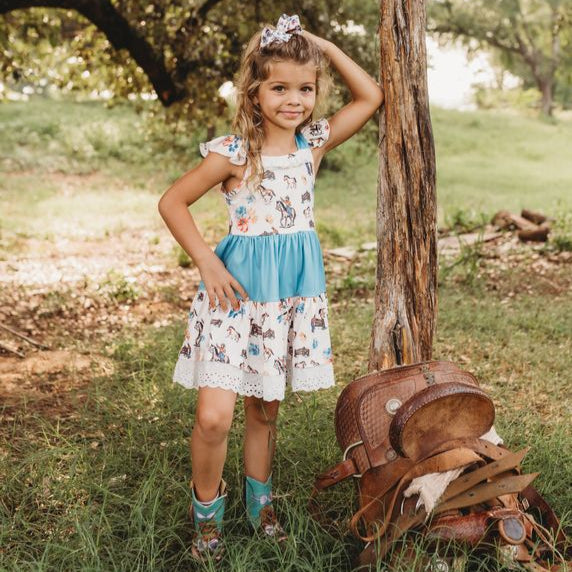 Ranch Hand Ruffle Dress, Size 6T-7T (Sold pack of 2)