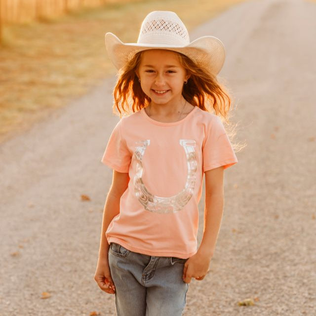 Pink Horseshoe SS Tee, Size 3T-5T (Sold pack of 6)