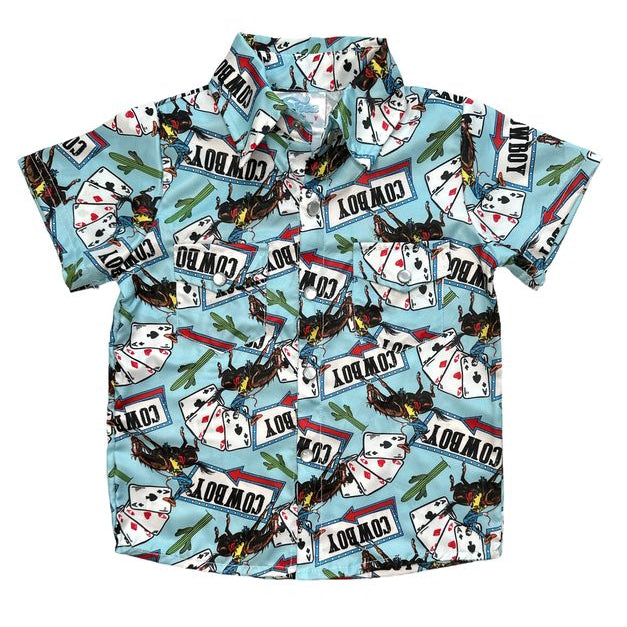 YOUTH Vegas Cowboy SS Pearl Snap Shirt, 8-14 (Sold pack of 8)