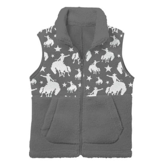 Star Bronc Fleece Vest, 0M-5T (Sold pack of 6)