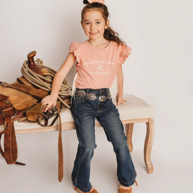 Literally Just A Cowgirl SS Fringe Shirt, Size 6-7 (Pack of 4)