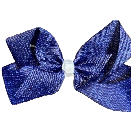 Denim Print Bow (Sold pack of 6)