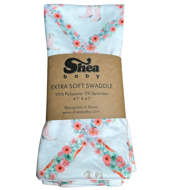 Floral Boot Swaddle (Sold packs of 2)