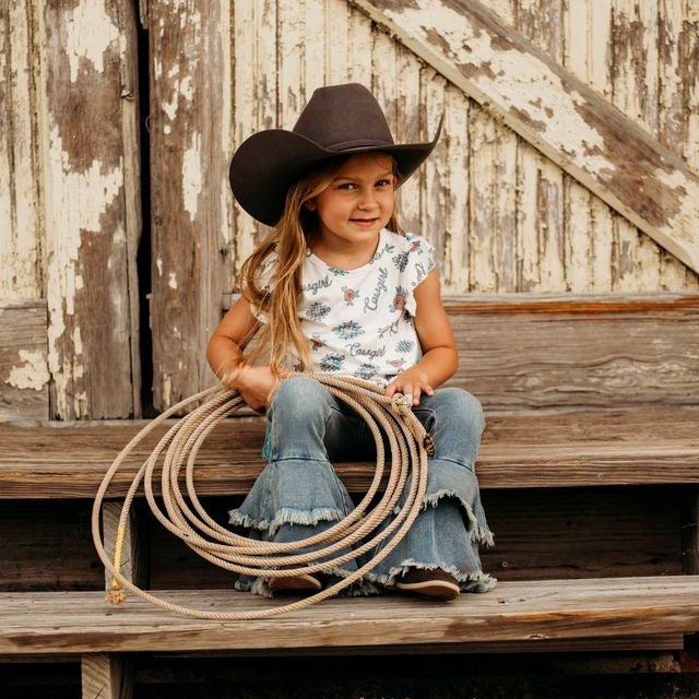 Retro Cowgirl Vintage Shirt w/t Fringe, Size 3T-5T (Sold pack of 6)