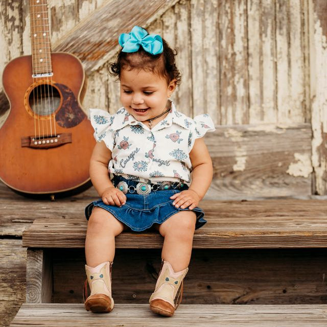 Retro Cowgirl SS Pearl Snap Onesie, Size 0-2T (Pack of 8)