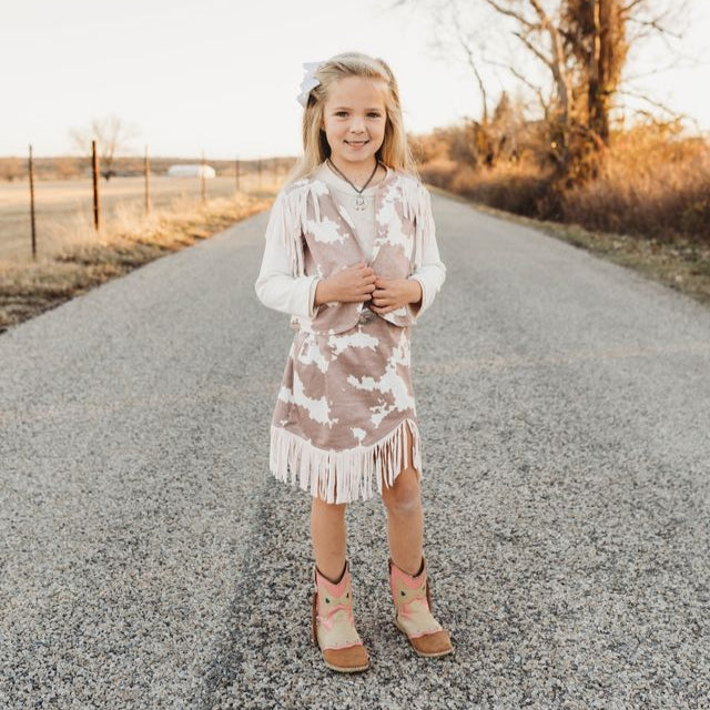 Brown Cowprint Set, 0-12M-5T (Sold in packs of 6)