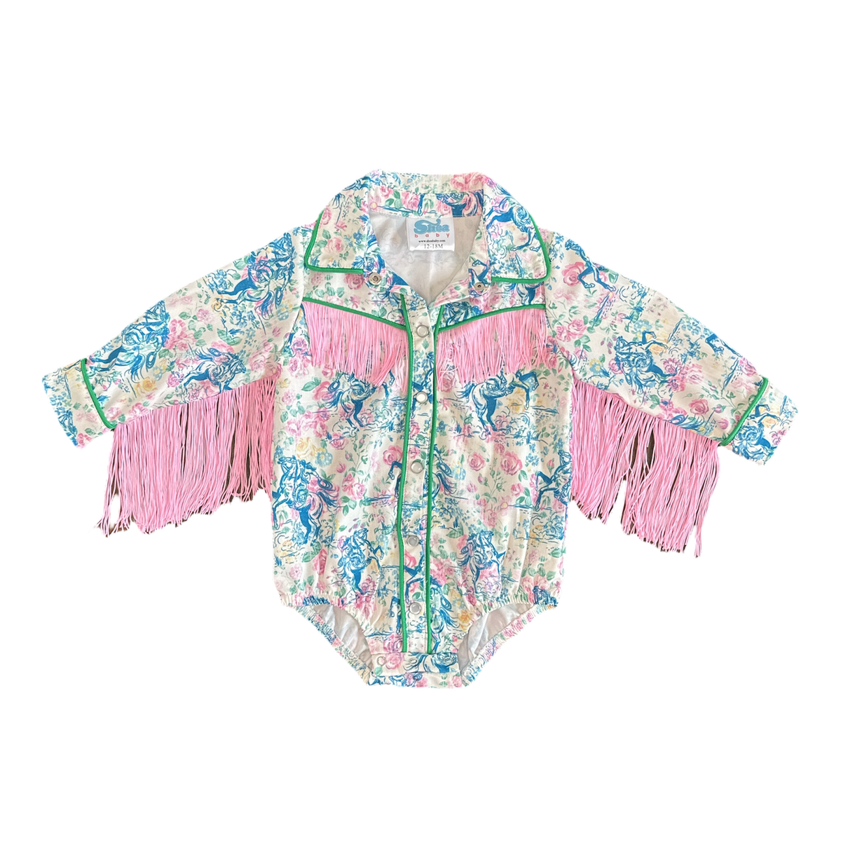 Floral Frontier LS Pearl Snap Onesie, Size 0-2T (Pack of 8)