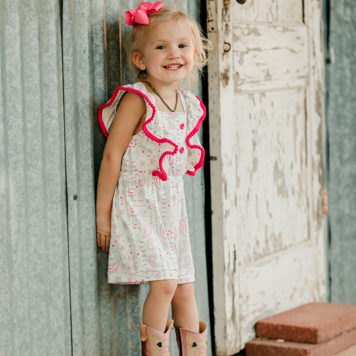 Paisley Shorts Romper, 2T-5T ( Sold pack of 8)