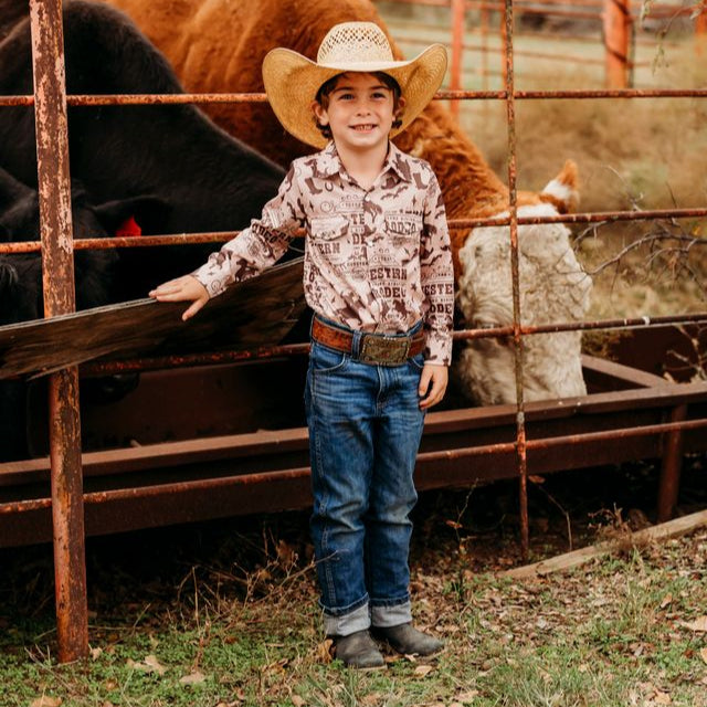 Western Rodeo LS Pearl Snap Shirt, Size 2T-5T (Sold pack of 8)
