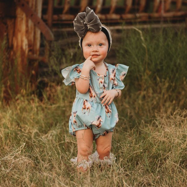 Running Horse Shirt Romper, Size 0-2T (Sold pack of 8)
