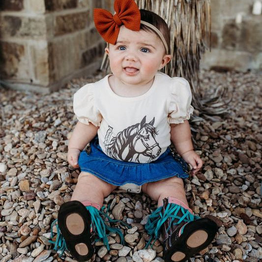 Horseshoe SS Onesie, Size 0-2T (Sold packs of 8)