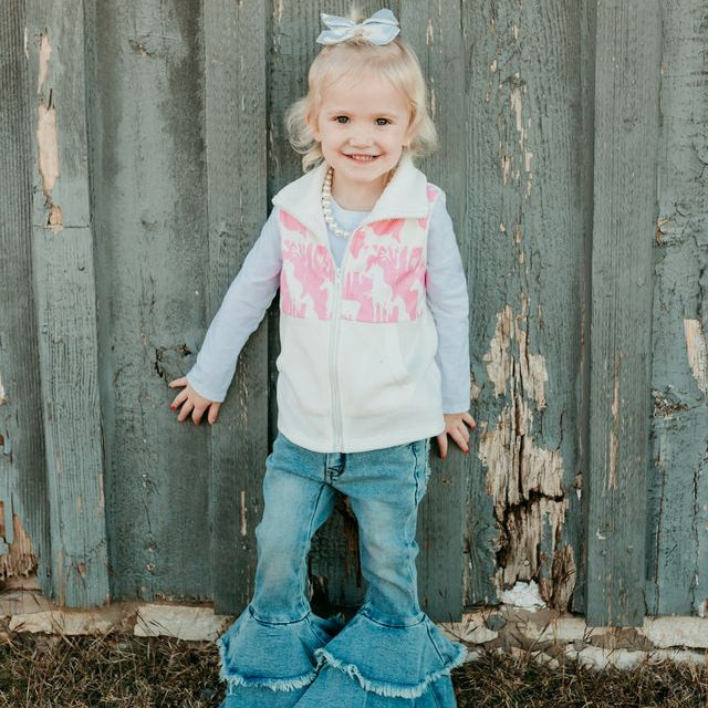 Grazing Horses Fleece Vest, Size 0M-5T (Pack of 6)