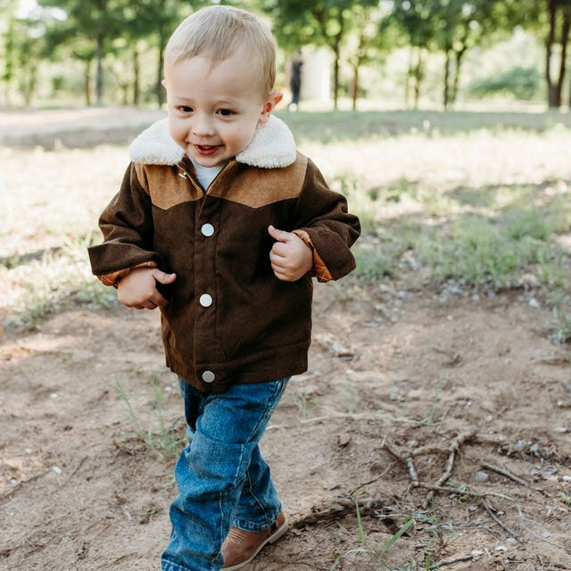 Boys Brown Two Toned Jacket, 0M-5T (Sold pack of 6)