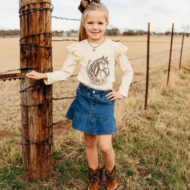 Horseshoe LS Shirt, Size 3T-5T (Sold pack of 6)
