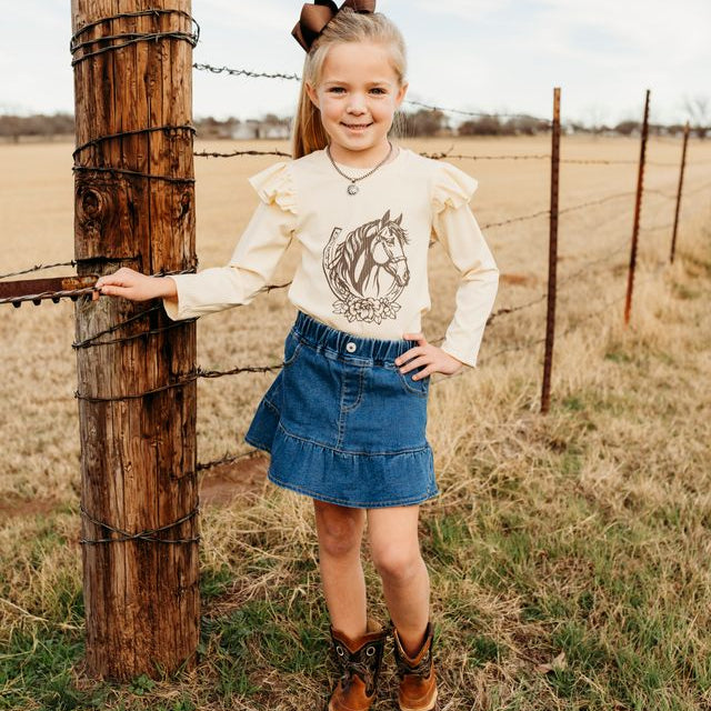 Horseshoe LS Shirt, Size 6-7 (Sold pack of 4)