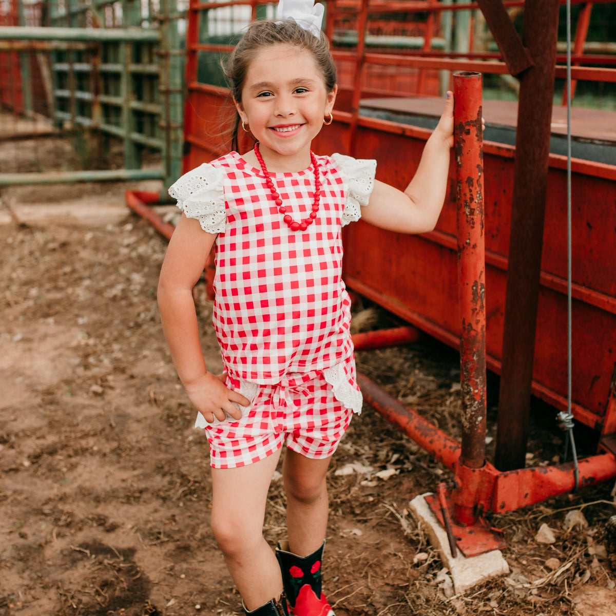 Red & White Plaid Shorts, 12-18-5T (Sold pack of 5)