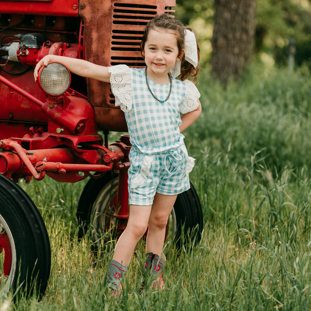Blue & White Plaid Shorts, 12-18-5T (Sold pack of 5)