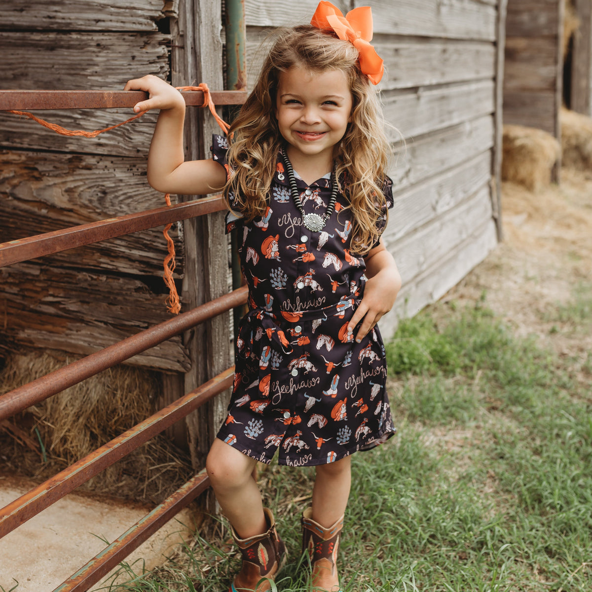 YeeHaw SS Pearl Snap Dress, 0-5T (Sold pack of 7)