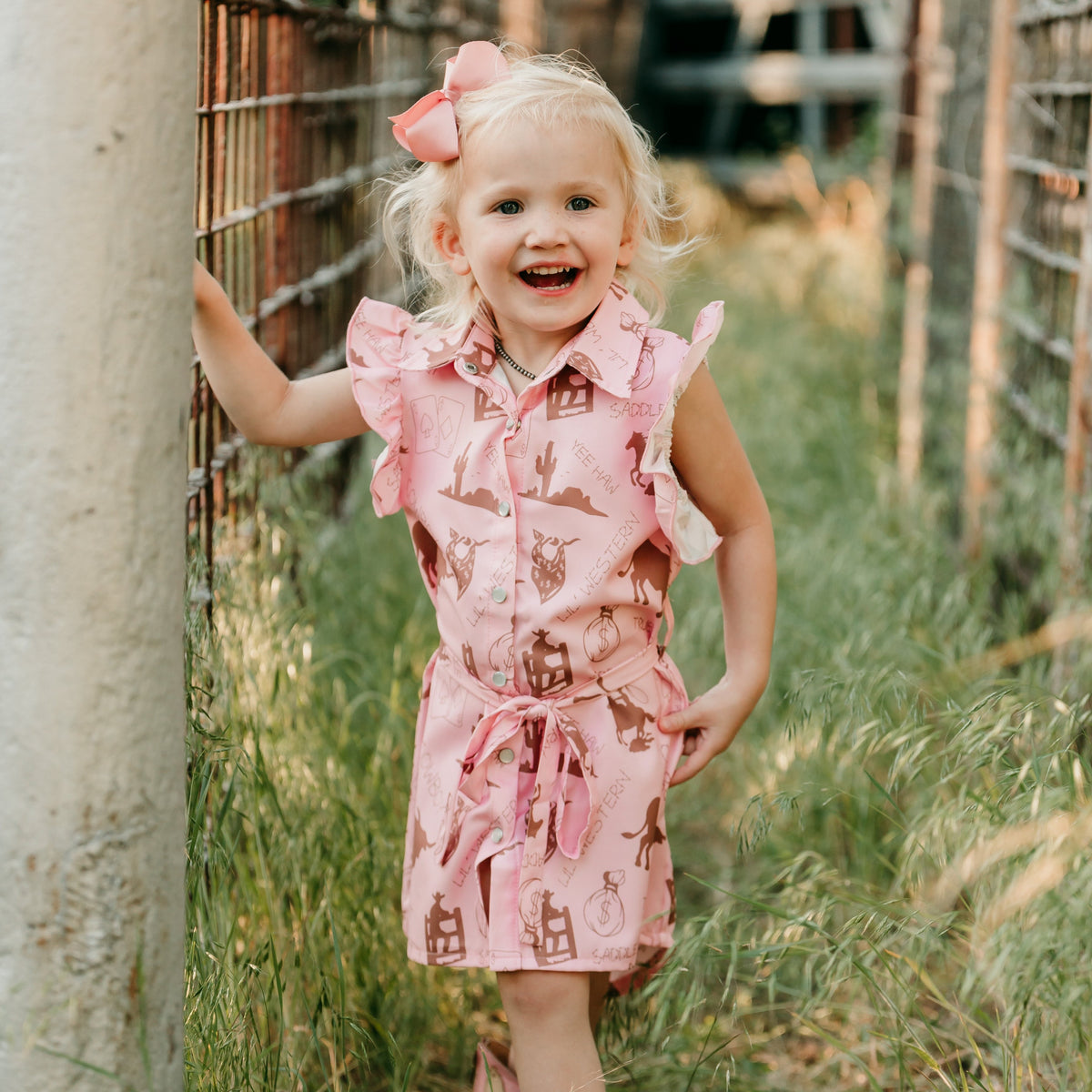 Pink Gambler SS Pearl Snap Dress, 0-5T (Sold pack of 7)