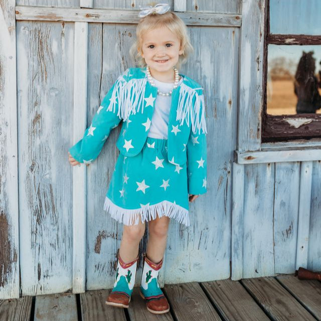 Star Suede Turq/White Set, Size 6-7 (Sold pack of 2)