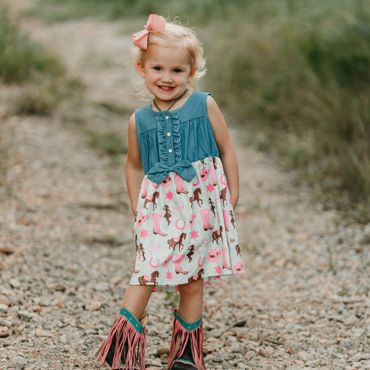 Denim & Cowgirl Dress, 0-5T (Sold pack of 7)