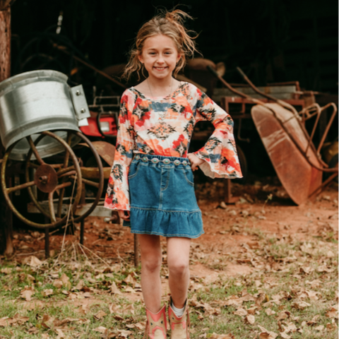 Aztec Long Sleeve Shirt, Size 3T-5T (Sold pack of 6)