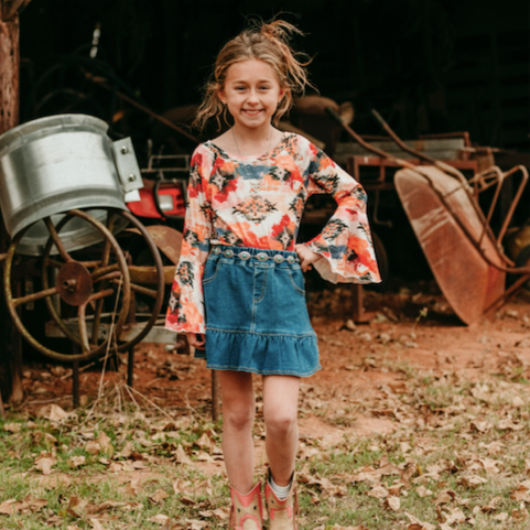 Aztec Long Sleeve Shirt, Size 6-7 (Sold pack of 4)