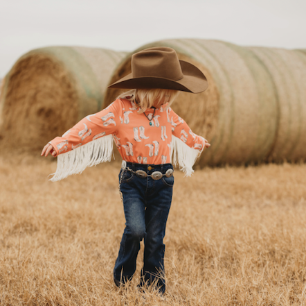 Cactus Long Sleeve Fringe Shirt, Size 3T-5T (Pack of 6)