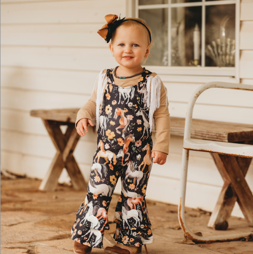Horsing Around Bell Overalls, Size 0-5T (Pack of 6)