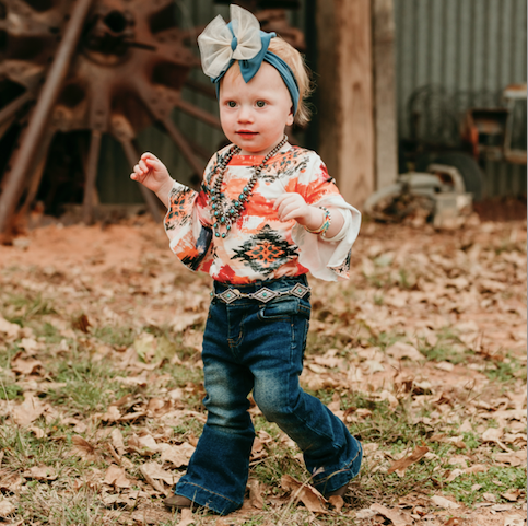Aztec Long Sleeve Onesie, Size 0-2T (Sold in pack of 8)