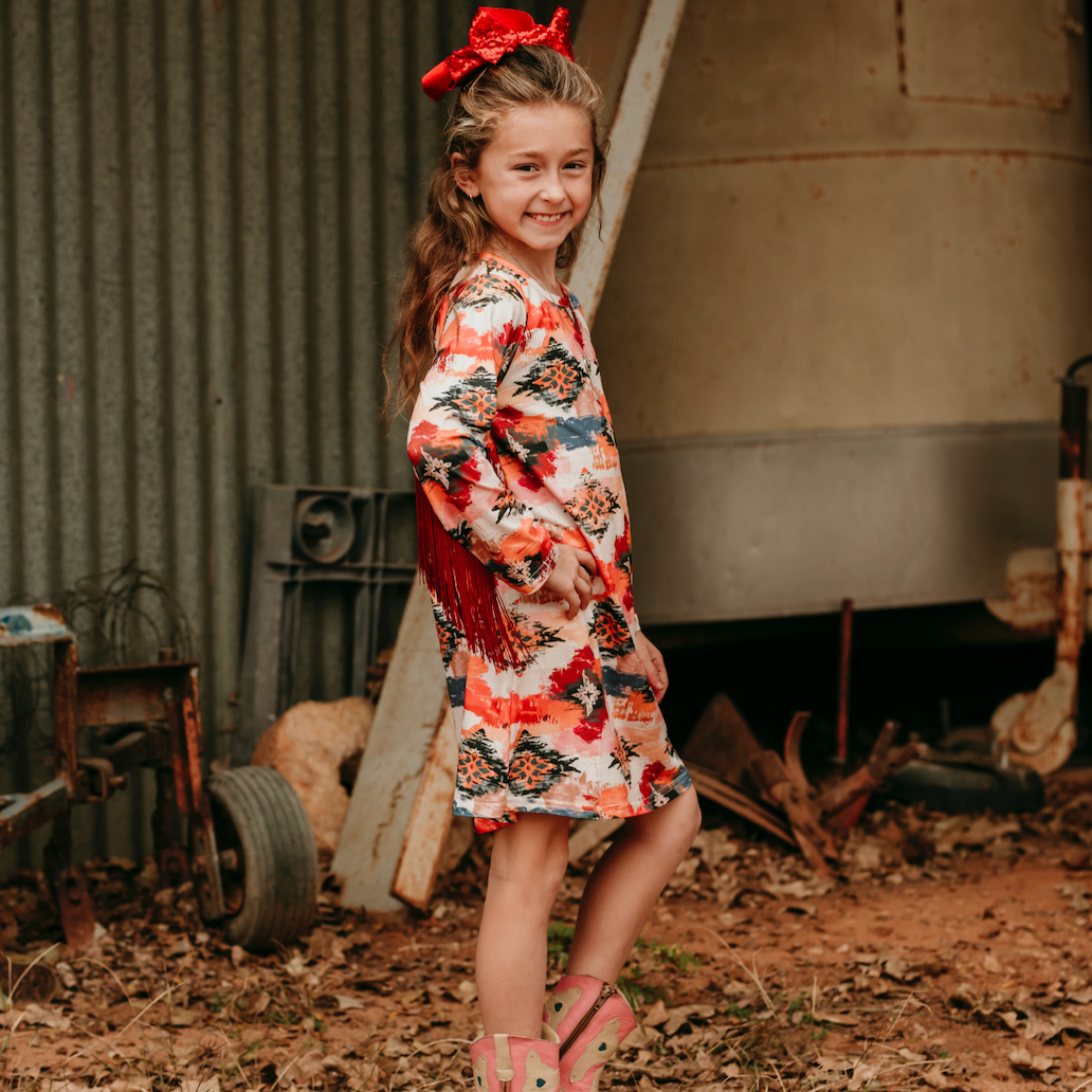 Aztec Fringe Dress, 6-7T (Sold in pack of 2)