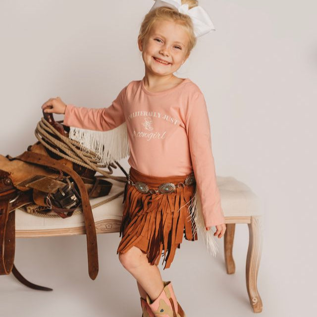 Literally Just A Cowgirl LS Fringe Shirt, Size 3T-5T (Pack of 6)