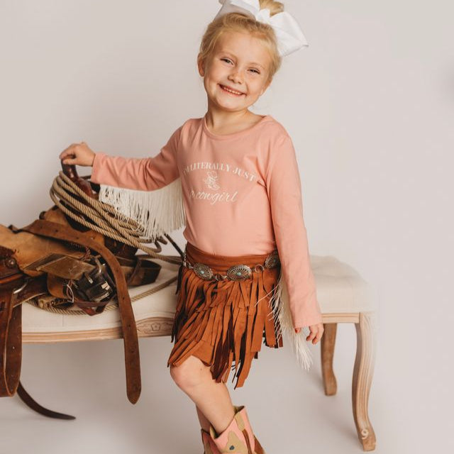 Literally Just A Cowgirl LS Fringe Shirt, Size 6-7 (Pack of 4)