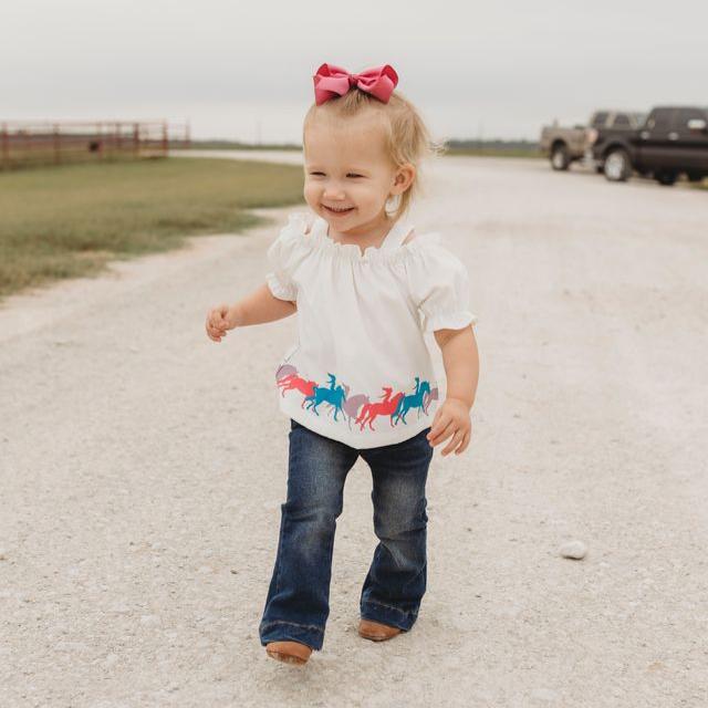 Free Spirit White Shirt, 2T-5T ( Sold in pack of 8)