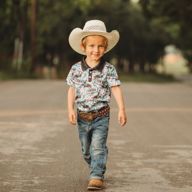 Vegas Cowboy SS Polo Shirt, Size 2T-5T (Sold pack of 8)
