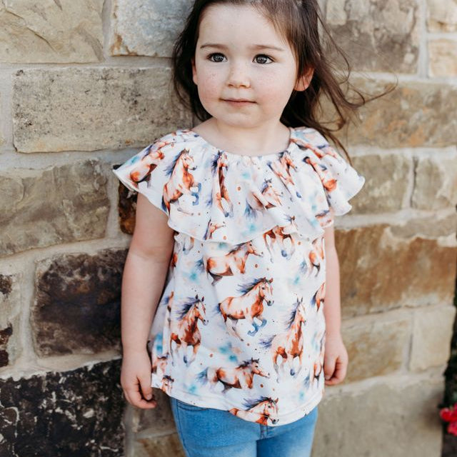 Running Horse Shirt, Size 6-7T (Sold pack of 4)