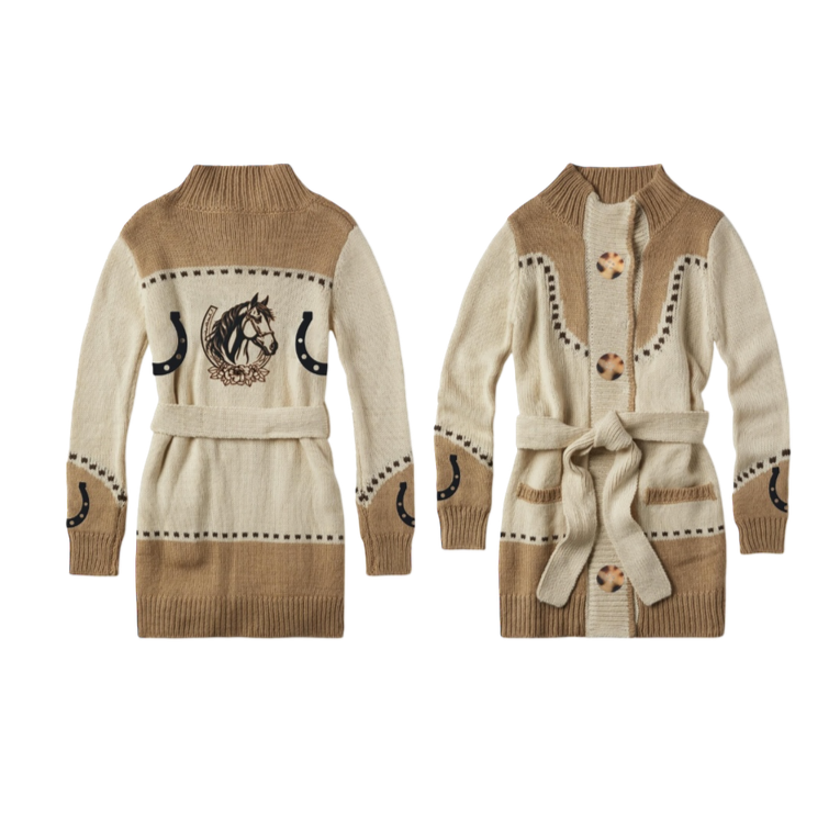 Horseshoe Long Cardigan Sweater, Size 6-7T (Sold in pack of 2)