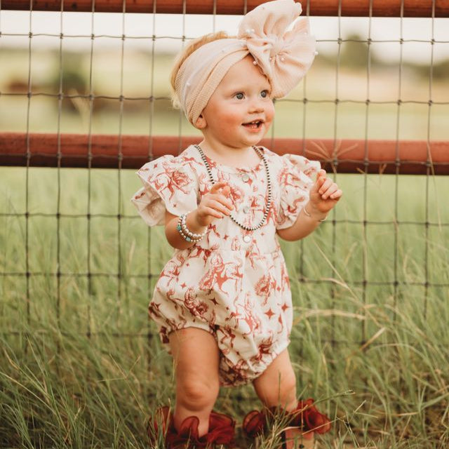 Plaid Bucking Horse Shirt Romper, Size 0-2T (Sold pack of 8)