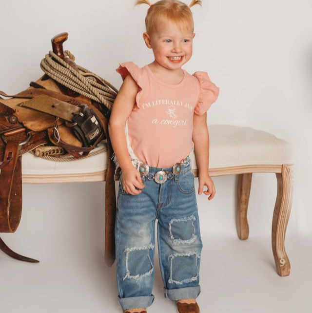 Literally Just A Cowgirl SS Fringe Onesie, Size 0-2T (Pack of 8)